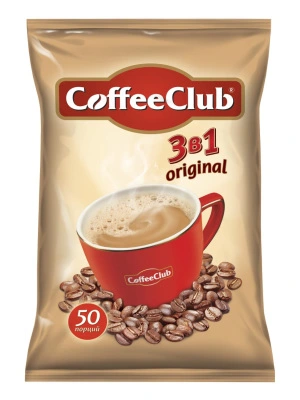 Растворимый кофейный напиток 3 в 1 «CoffeeClub» original (18грх50сашех20бл)