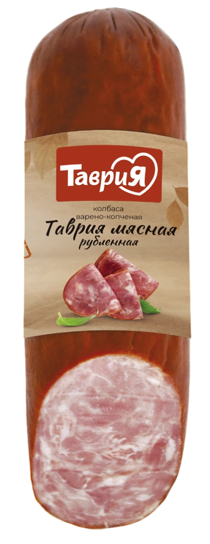 Колбаса варено-копченая "Таврия Мясная" рубленная 