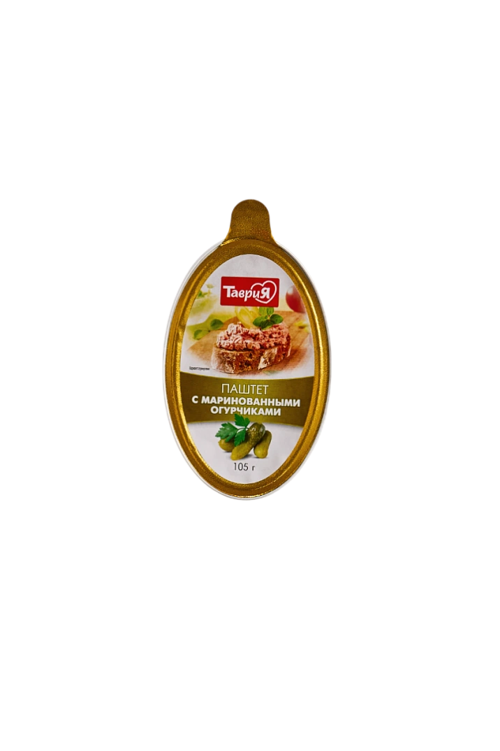 Паштет с МАРИНОВАННЫМИ ОГУРЧИКАМИ Таврия 0,105кг 