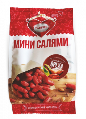 КОЛБАСКИ "МИНИ-САЛЯМИ" со вкусом ореха 0,05кг
